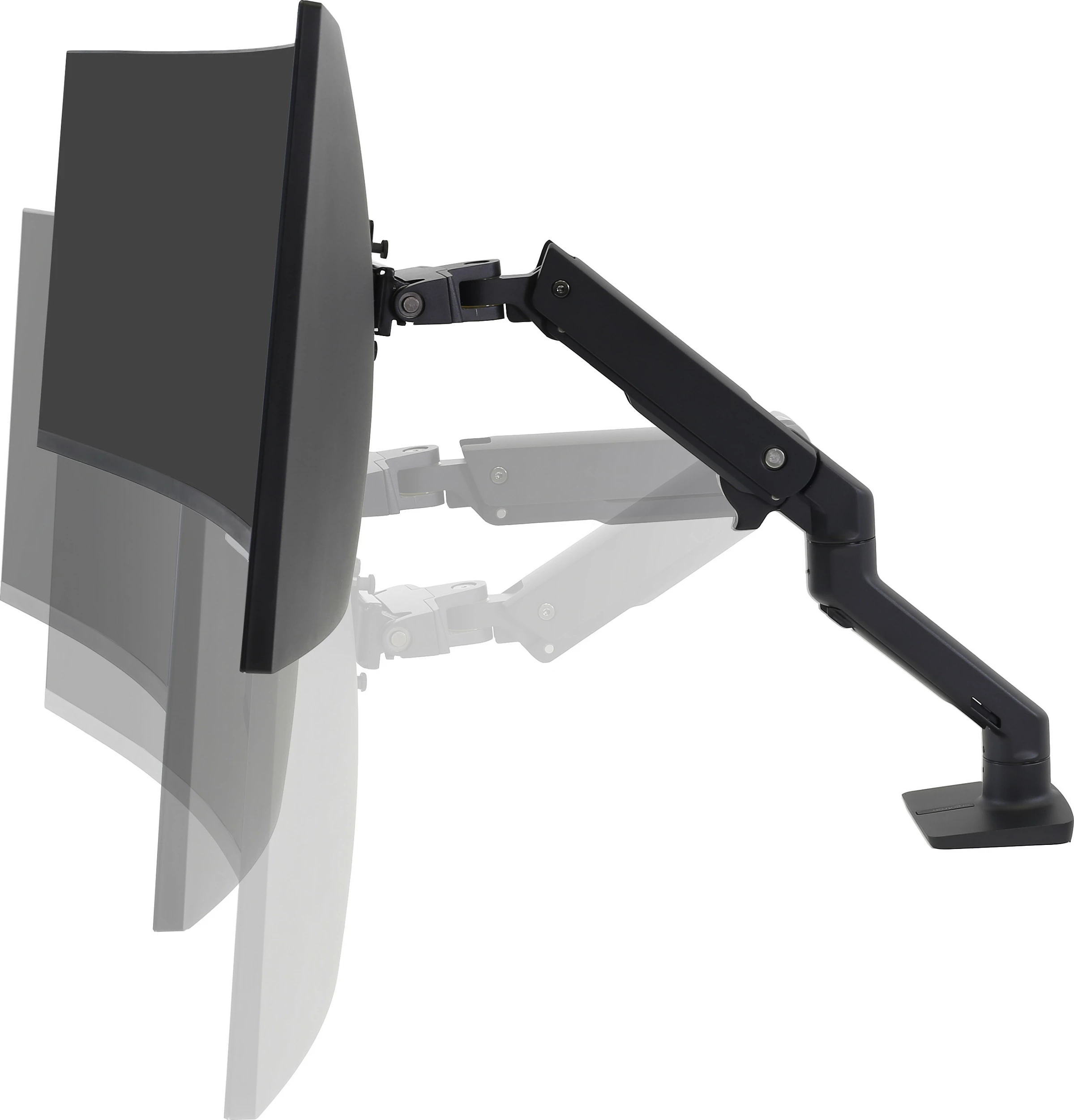 Krah monitori Ergotron HX 45-647-224, clamp tavoline, deri 49", VESA 75x75-100x100, 19.1 kg, i zi