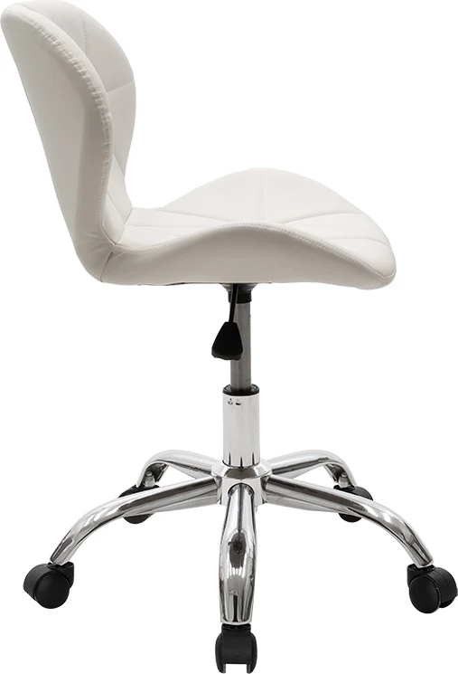 Karrige zyre Frea II, lëkurë sintetike e bardhë, 47x52x82-95 cm