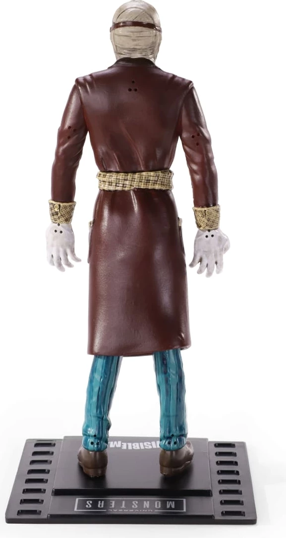 Figurinë koleksionuese e lakueshme NOBLE COLLECTION Bendyfigs Universal Monsters The Invisible Man 19 cm, me stand