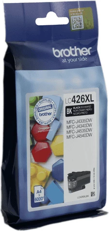 Kartush bojë, Brother LC-426XLBK, rendiment 6000 faqe, madhësi XL, e zezë
