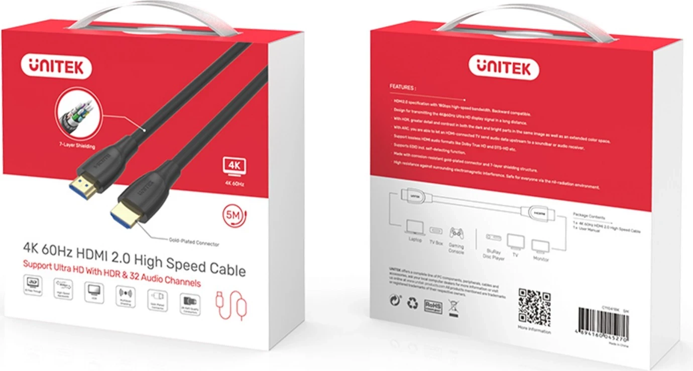 Kabllo HDMI Unitek, 5.0m