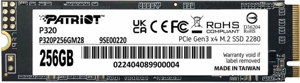 SSD Patriot P320 P320P256GM28 256GB M.2 NVMe PCIe Gen3 x4 2280