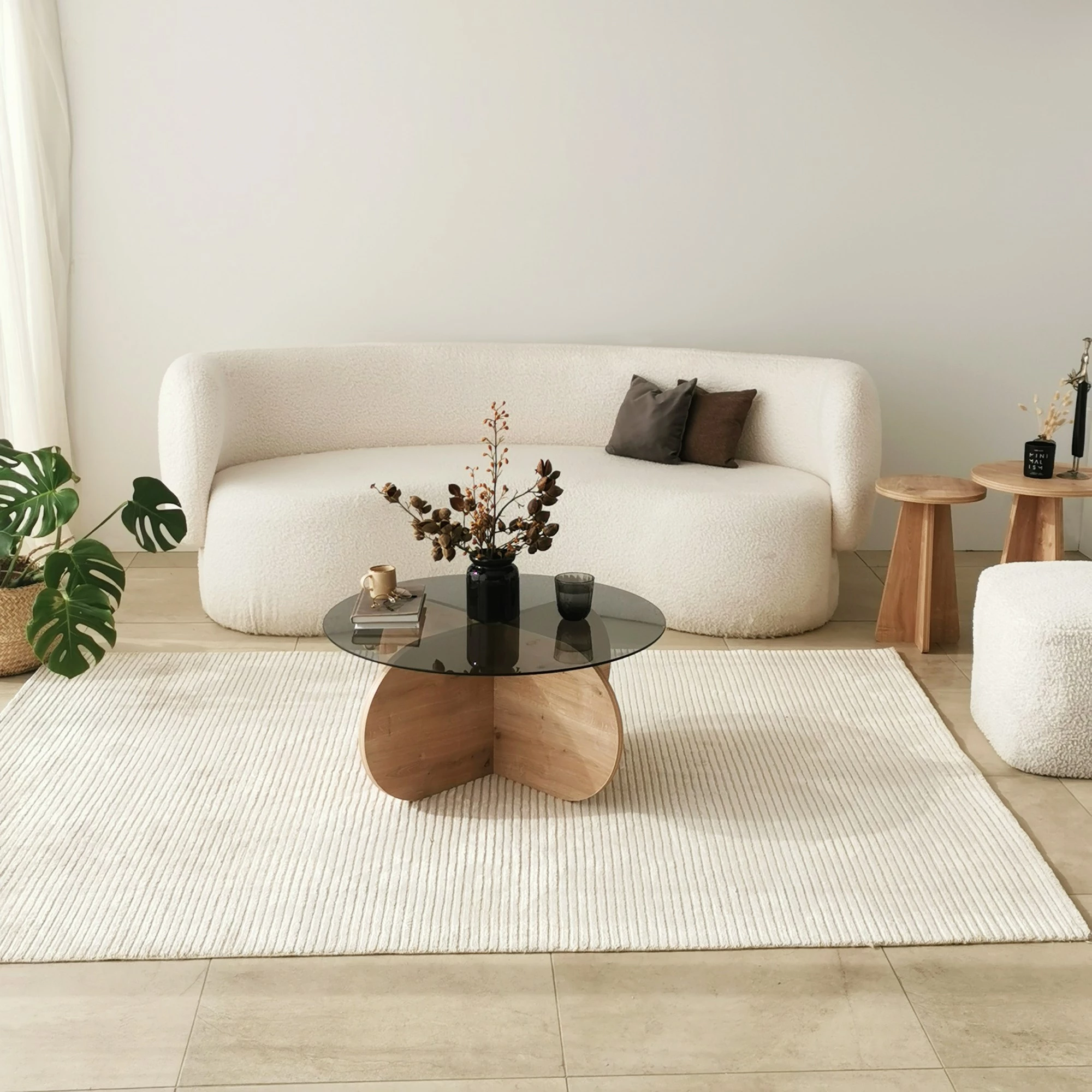 Tavolinë kafeje Hanah Home, Bubble, ngjyrë lis dhe fume