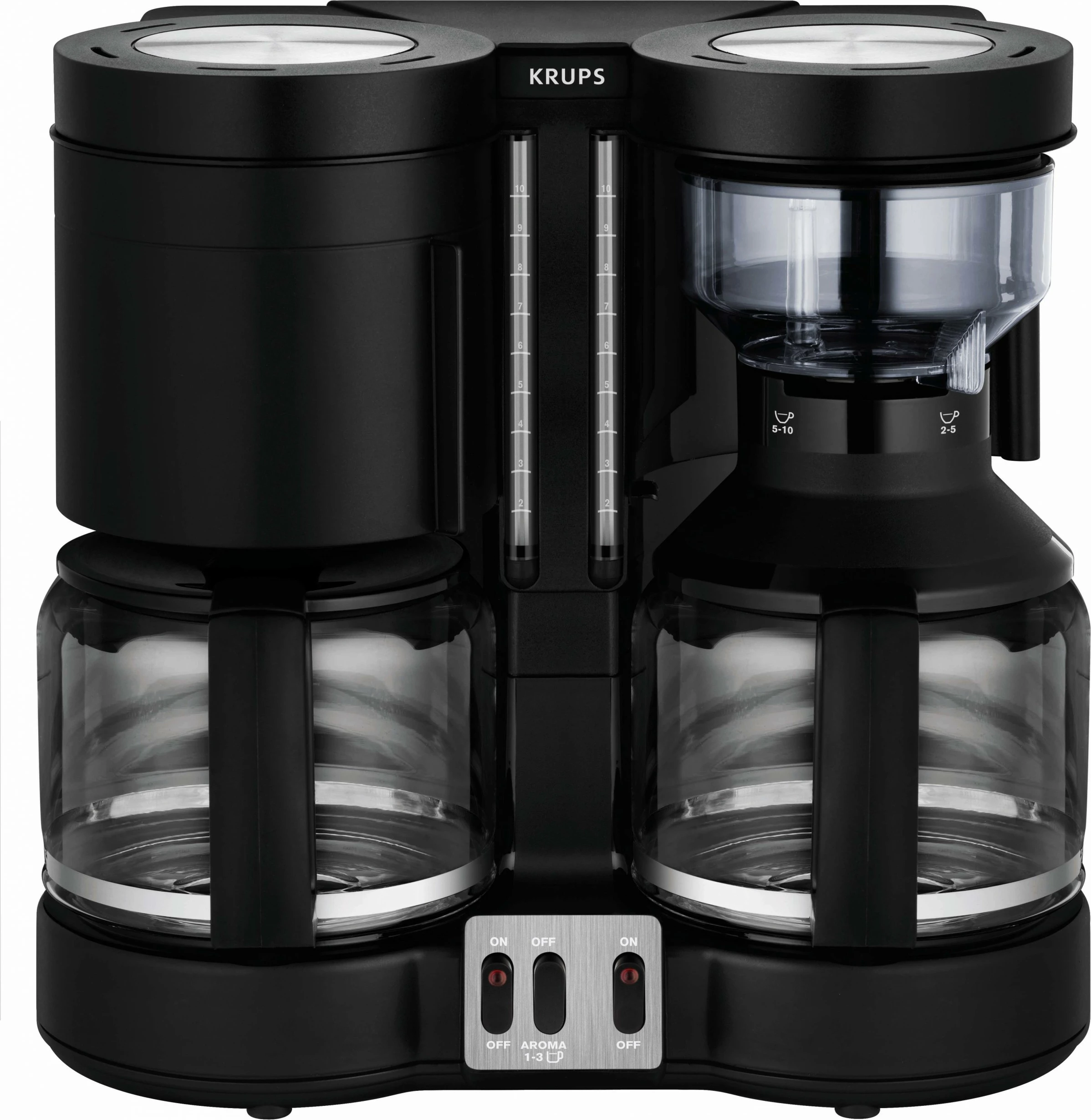 Aparat kafeje Krups 8508 Duothek Plus, 10 filxhanë, manual, i zi