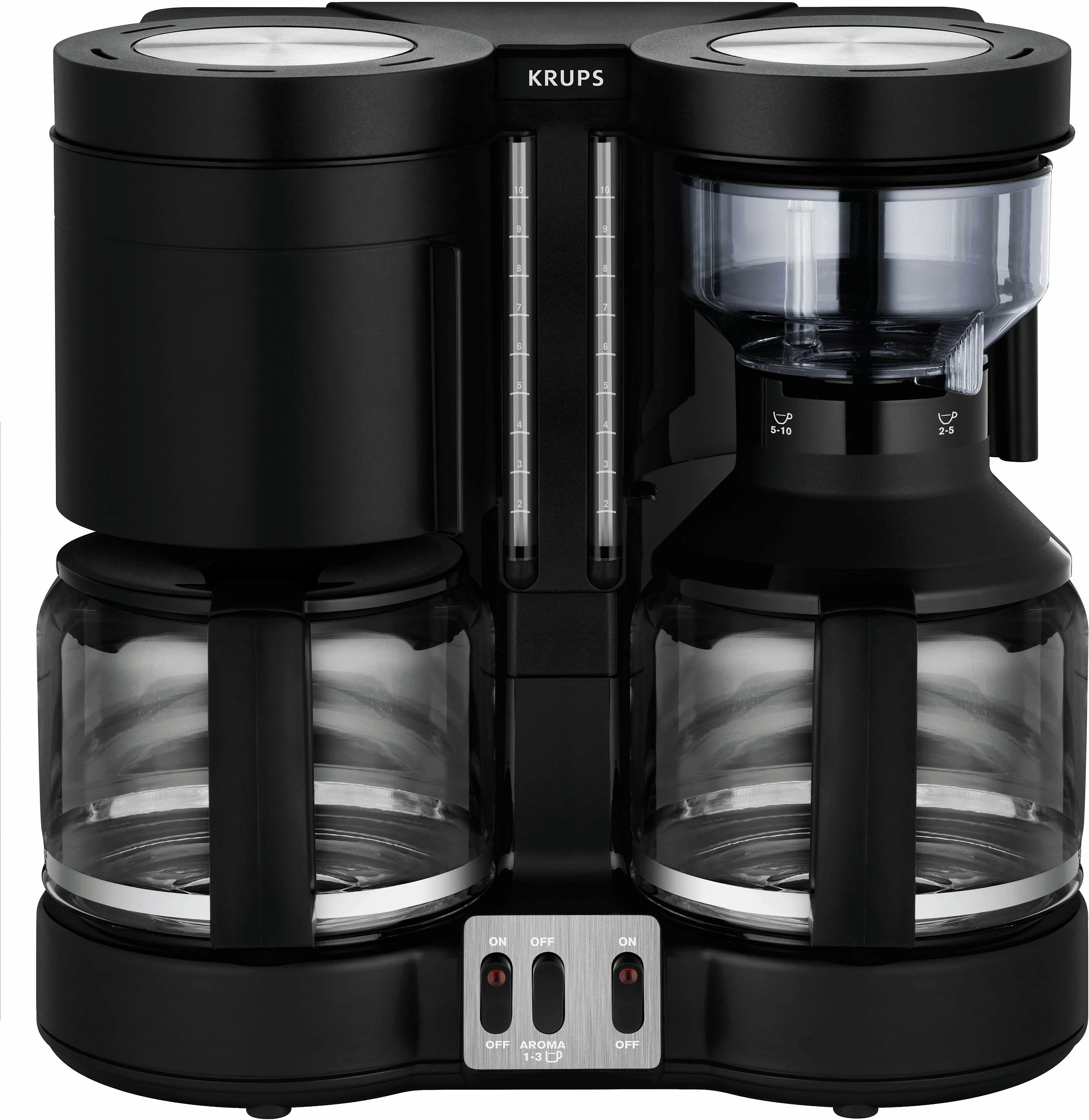 Aparat kafeje Krups 8508 Duothek Plus, 10 filxhanë, manual, i zi