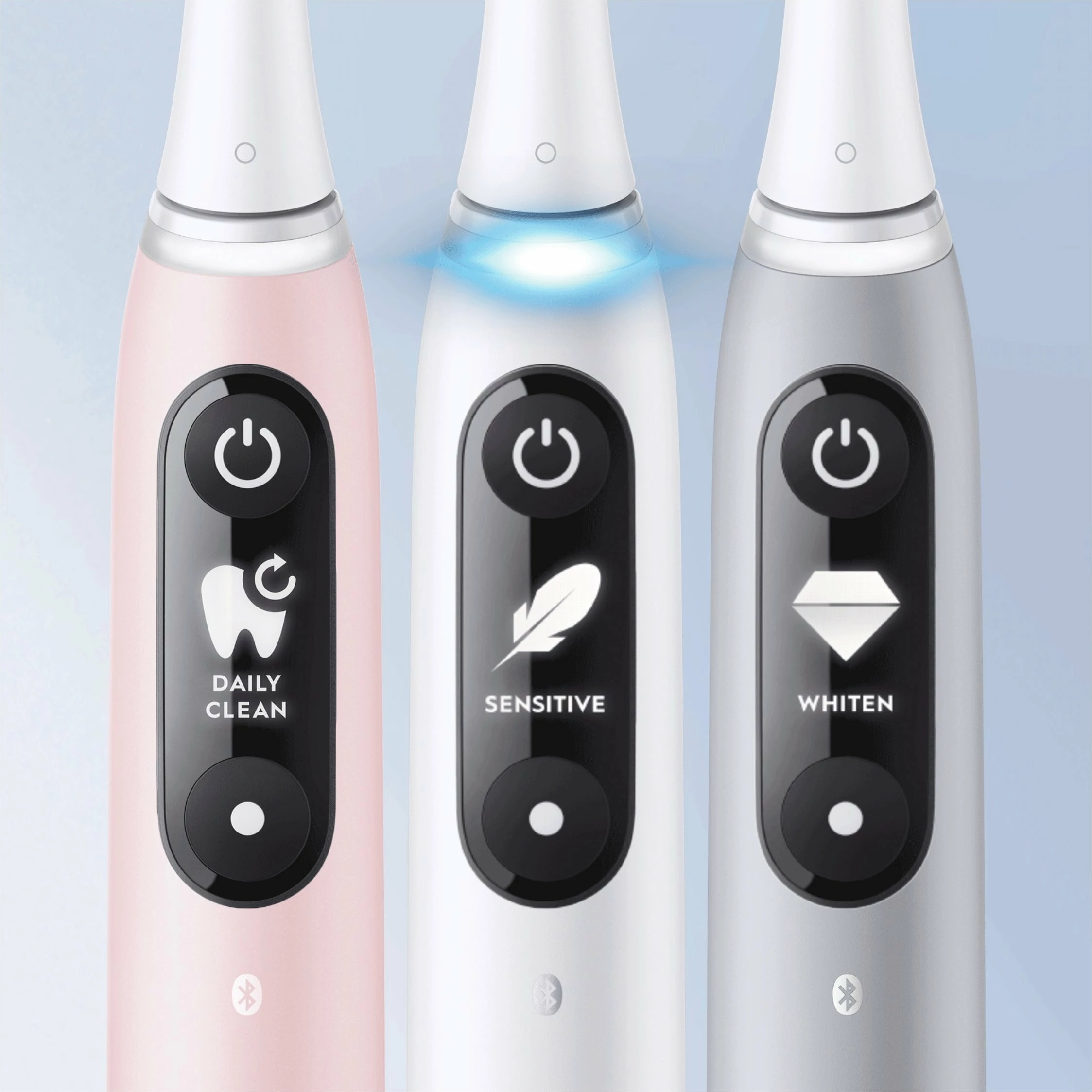Furçë dhëmbësh elektrike Oral-B iO Series 6, 5 mënyra, OLED, me sensor presioni, me aplikacion, set 1 kokë + stacion karikimi + kuti udhëtimi, e bardhë
