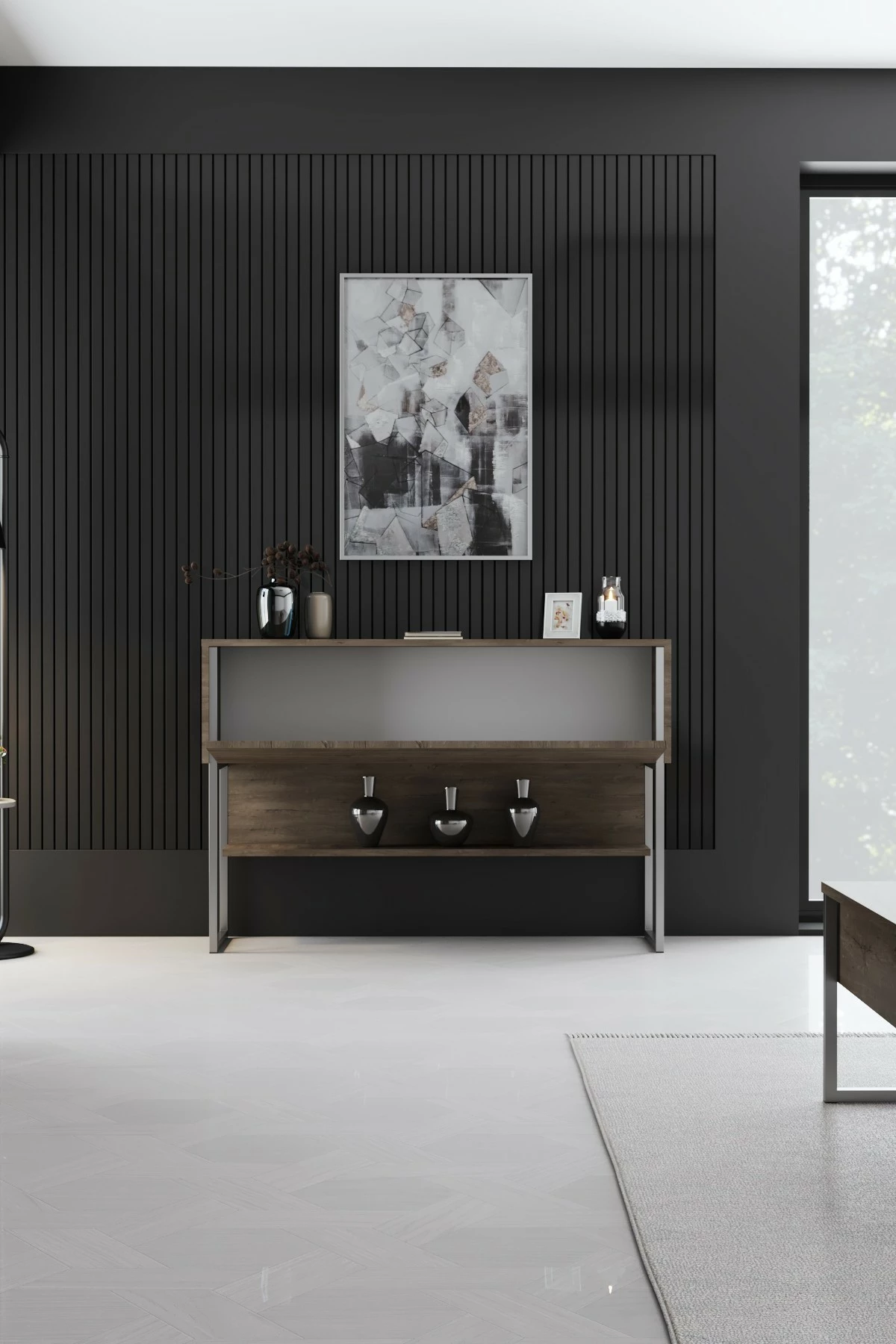 Komodë Hanah Home, Luxe, argjend dhe arre