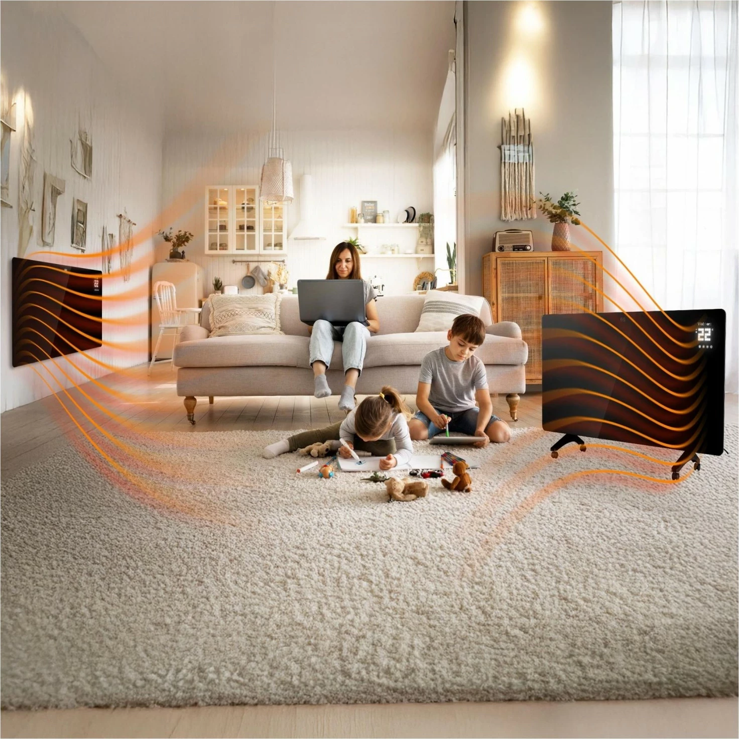 Ngrohës Webber Aura IGH720, 720W, ekran LED, kontroll me aplikacion, i zi