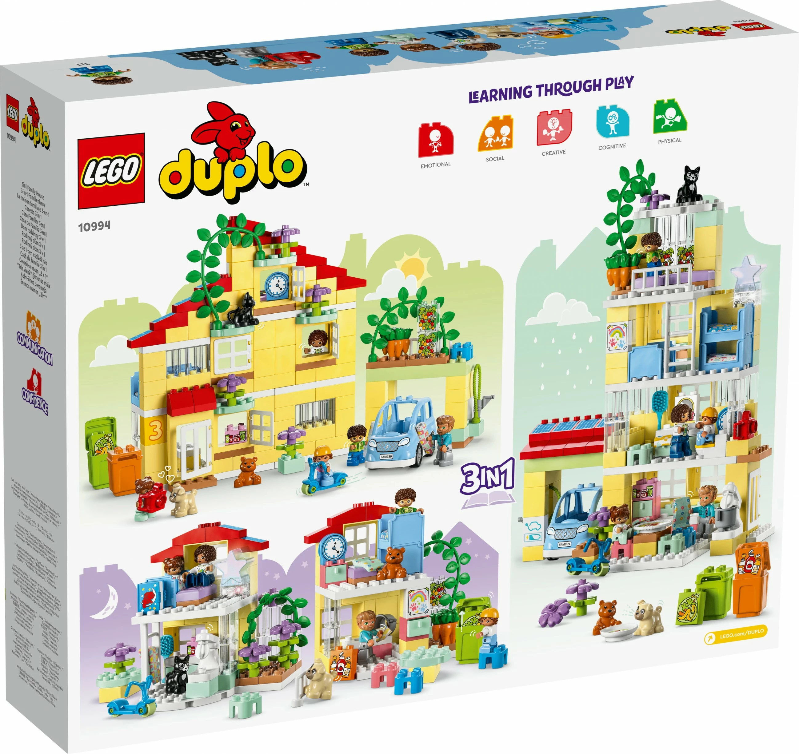 Set ndërtimi LEGO DUPLO 3in1 Family House, 218 pjesë, plastikë