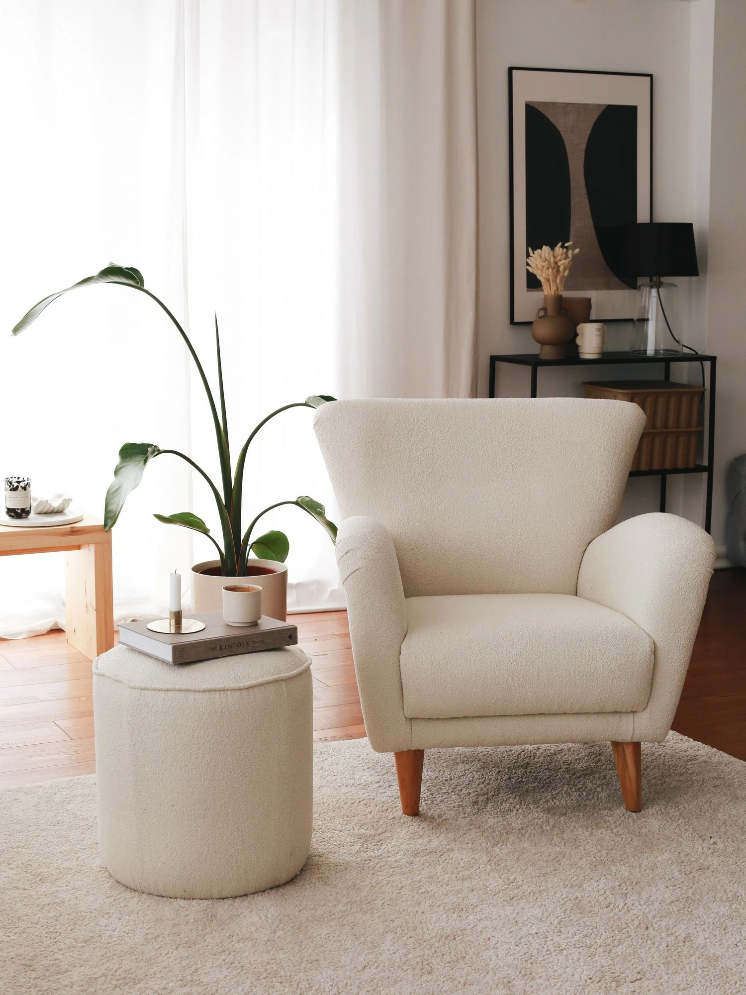 Karrige wing Atelier del Sofa, Teddy e bardhë