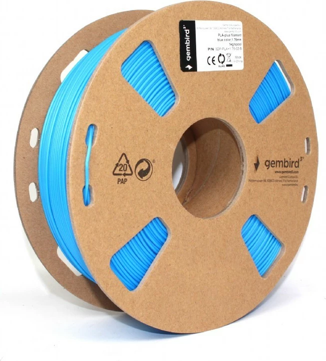 Filament për printer 3D Gembird PLA Plus, 1.75mm, Blu