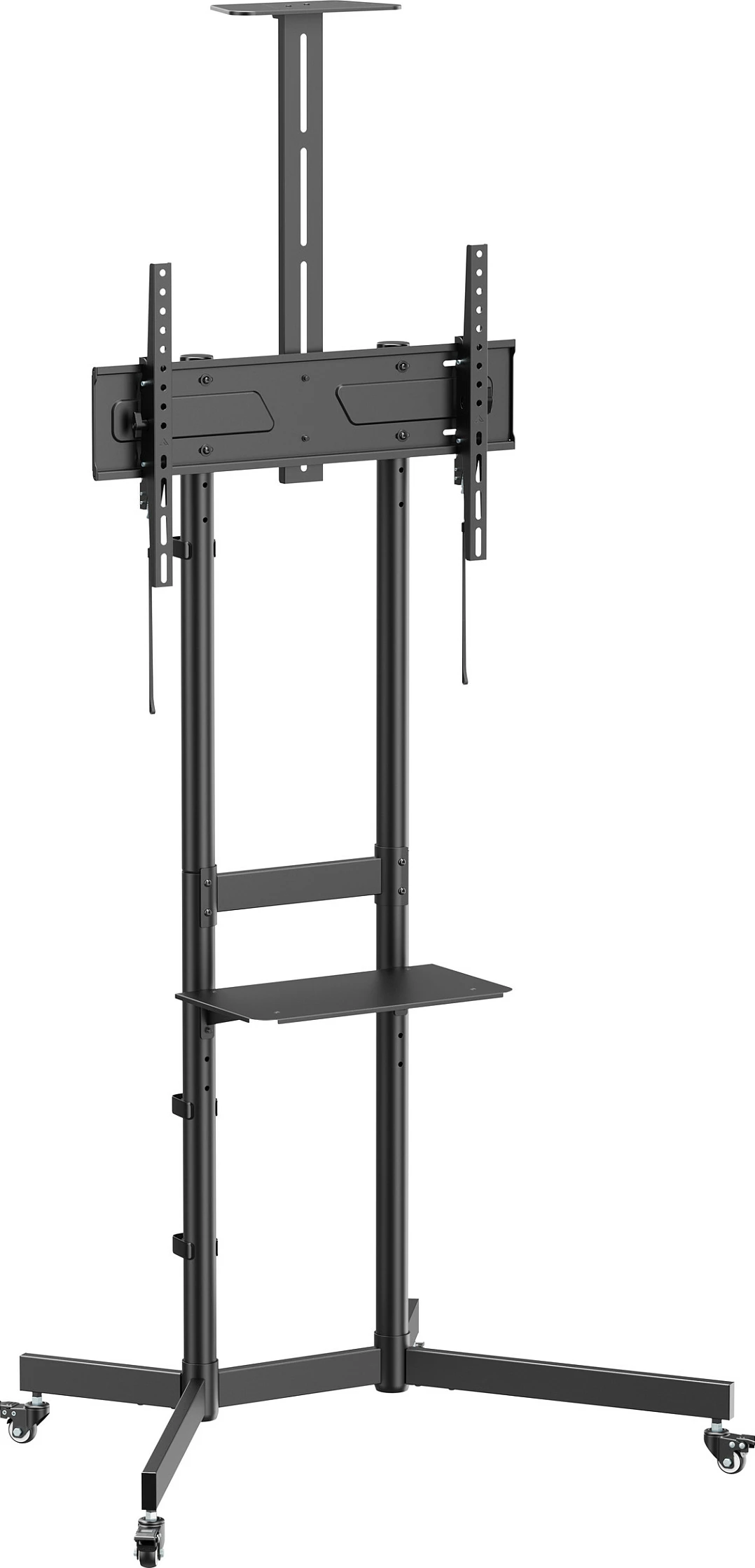 Mbajtëse dyshemeje për TV/monitor EQUIP 650636, 37"-70", VESA 100x100-600x400, 70 kg, me rrota, e zezë