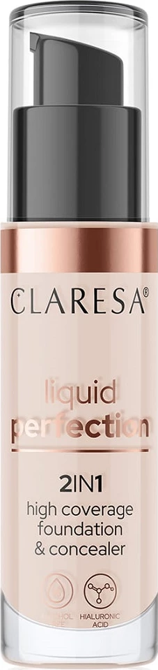 Fondatinë dhe korrektor 2-në-1 Claresa Liquid Perfection 103 Cool Medium për femra, 34g