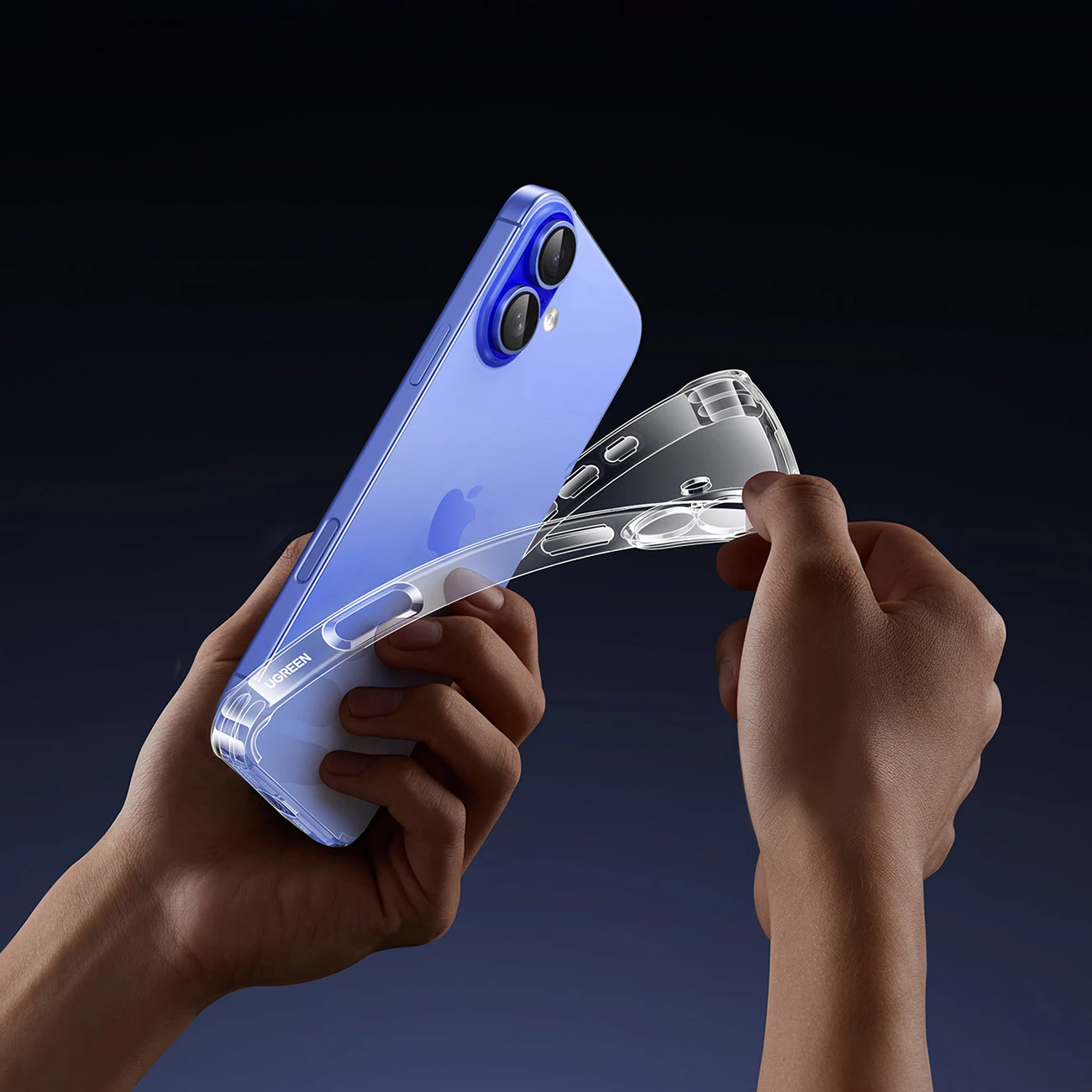 Mbështjellës Ugreen Bright Cushion CA101 për iPhone 16 Plus, transparent