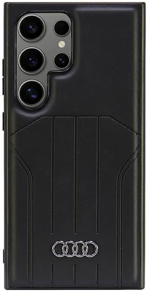 Mbështjellës Audi MagSafe për Samsung Galaxy S24 Ultra, lëkurë sintetike, i zi