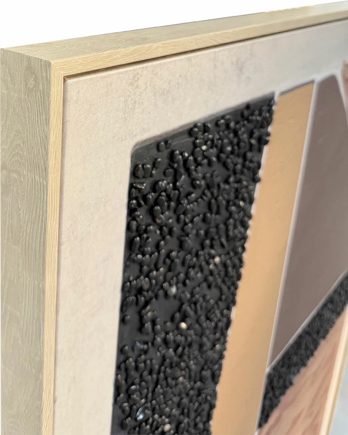 Pikturë dekorative FRACTAL B me kornizë, kanavacë, bezhë, kafe, e zezë, 82.6x4.3x122.6cm