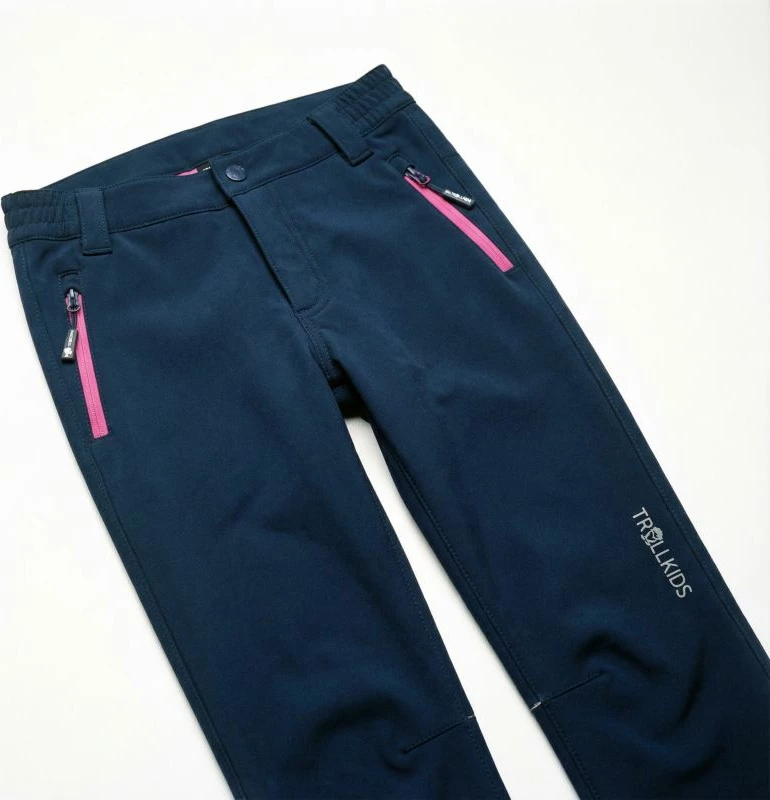 Pantallona softshell për fëmijë Trollkids, blu e errët
