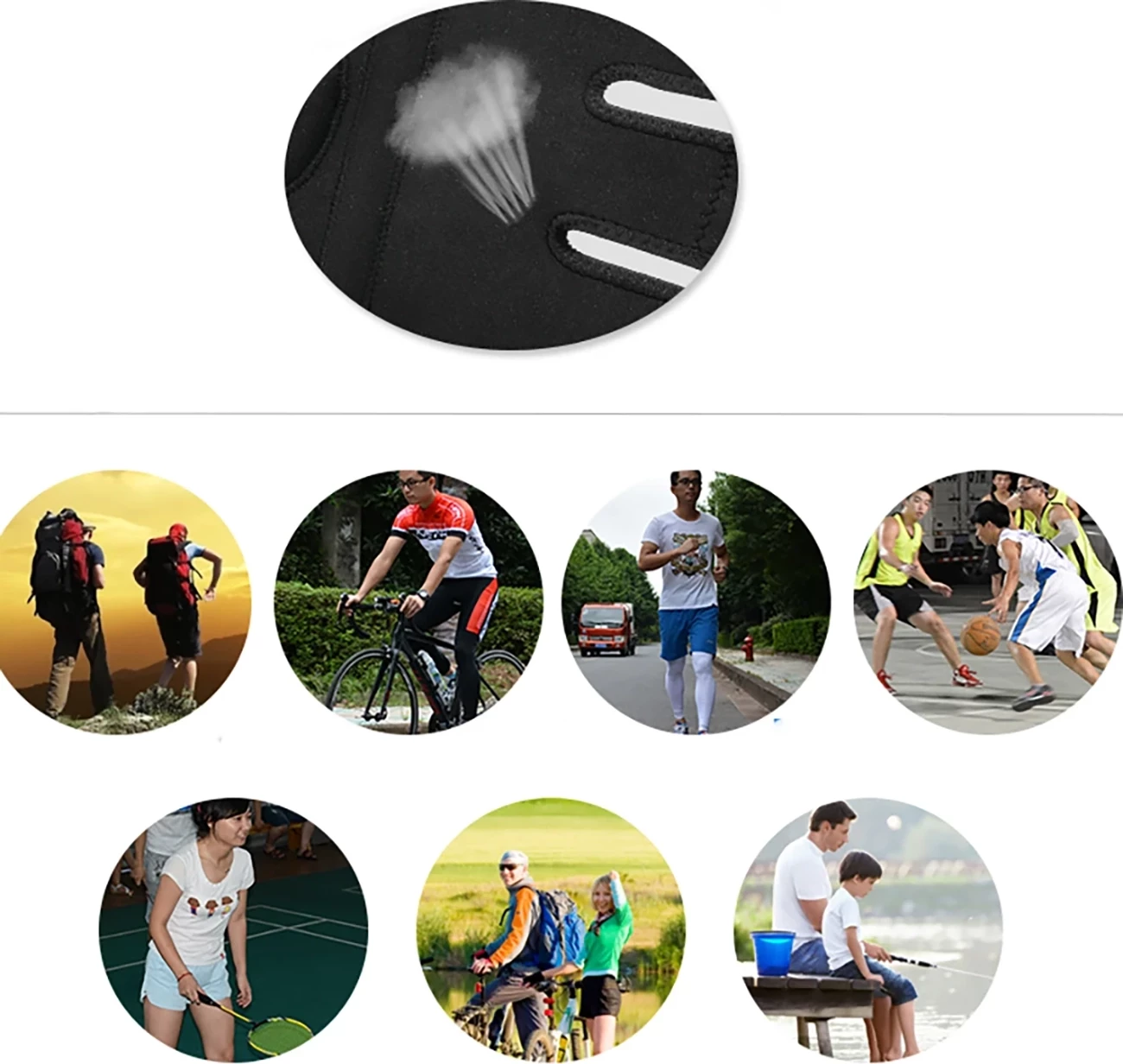 Mbrojtës gjuri Rockbros LF1106M, për sport, M, i zi