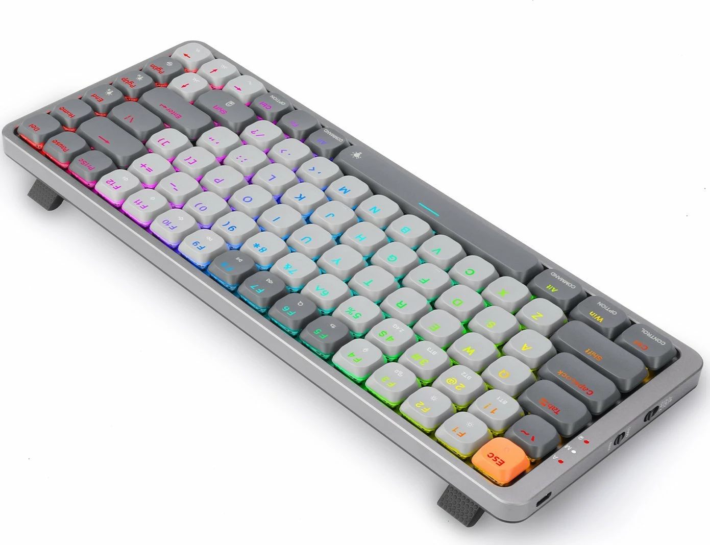 Tastierë gaming mekanike Redragon K652 Azure K652GG-RGB-PRO 75% RGB wireless/USB US layout, gri