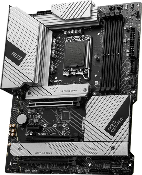 Pllakë amë MSI PRO Z790-A MAX WIFI, Intel, LGA 1700, DDR5, 128 GB, argjendtë