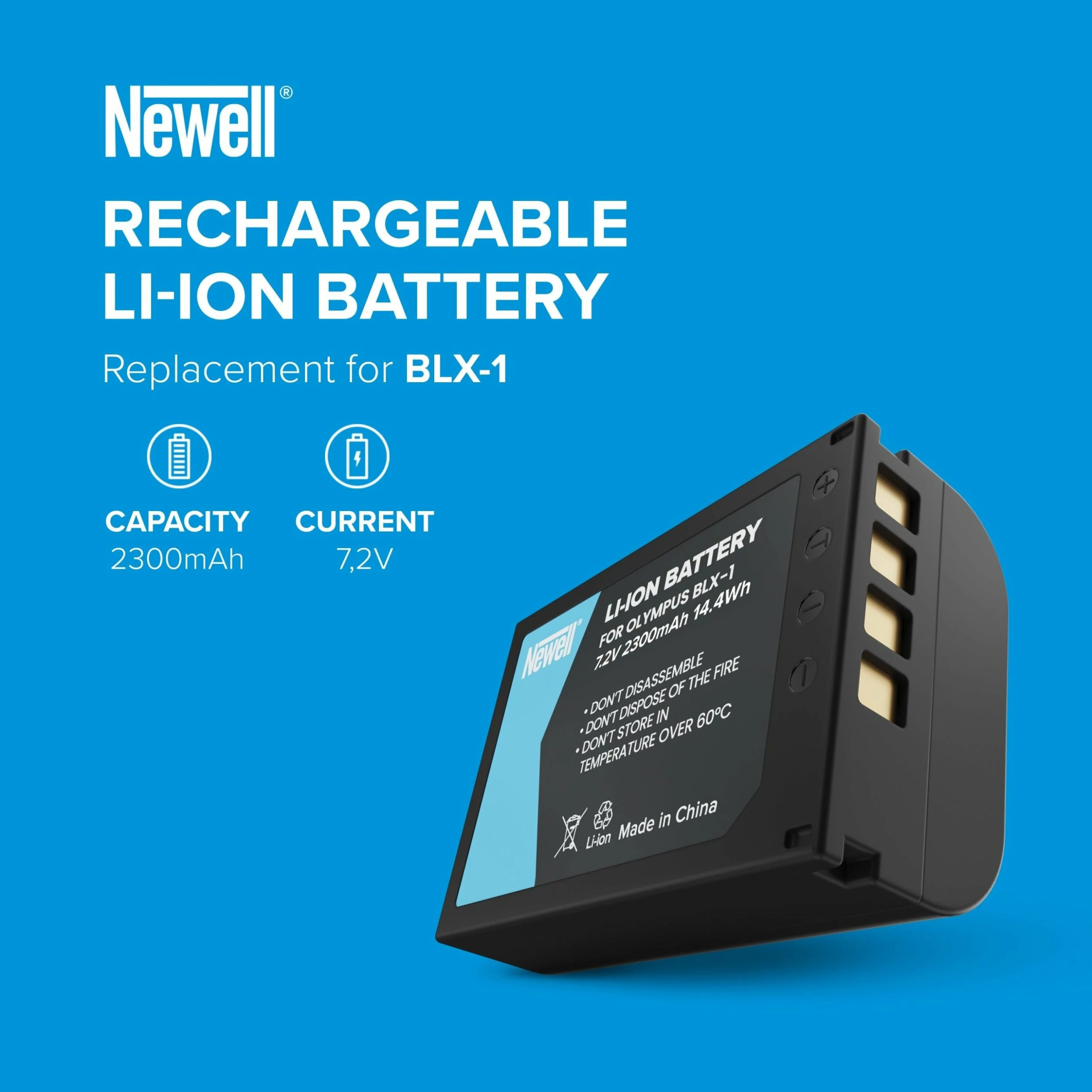 Bateri Newell BLX-1 2300mAh 7.2V Li-ion për Olympus OM-1
