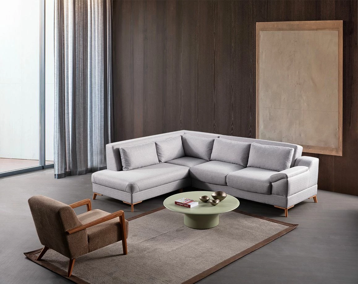 Kënd-sofë krevate Atelier del Sofa, ngjyrë gri, Aqua (Chl majtas + 2R)