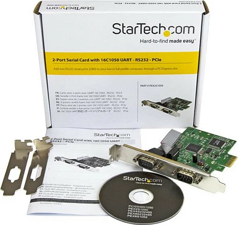 Kartelë PCIe serike StarTech PEX2S1050, 2x RS-232 DB9, full/low profile