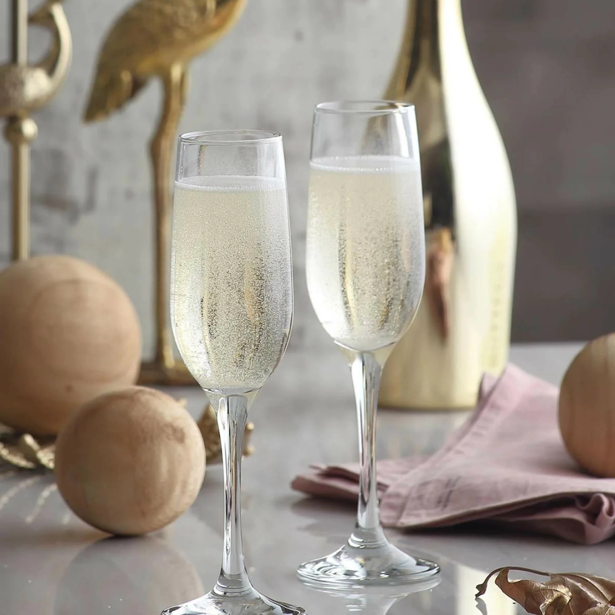 Gotë shampanje LAV HORECA Aspen 220 ml transparente, set 12 copë