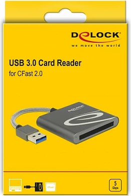 Lexues kartelash DeLOCK 91525, XQD, USB 3.2 Gen 1, kabllo 0.8 m, gri