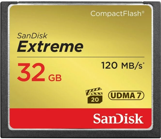 kartë memorie CompactFlash SanDisk Extreme SDCFXSB-032G-G46 32GB UDMA 7 VPG-20, e zezë