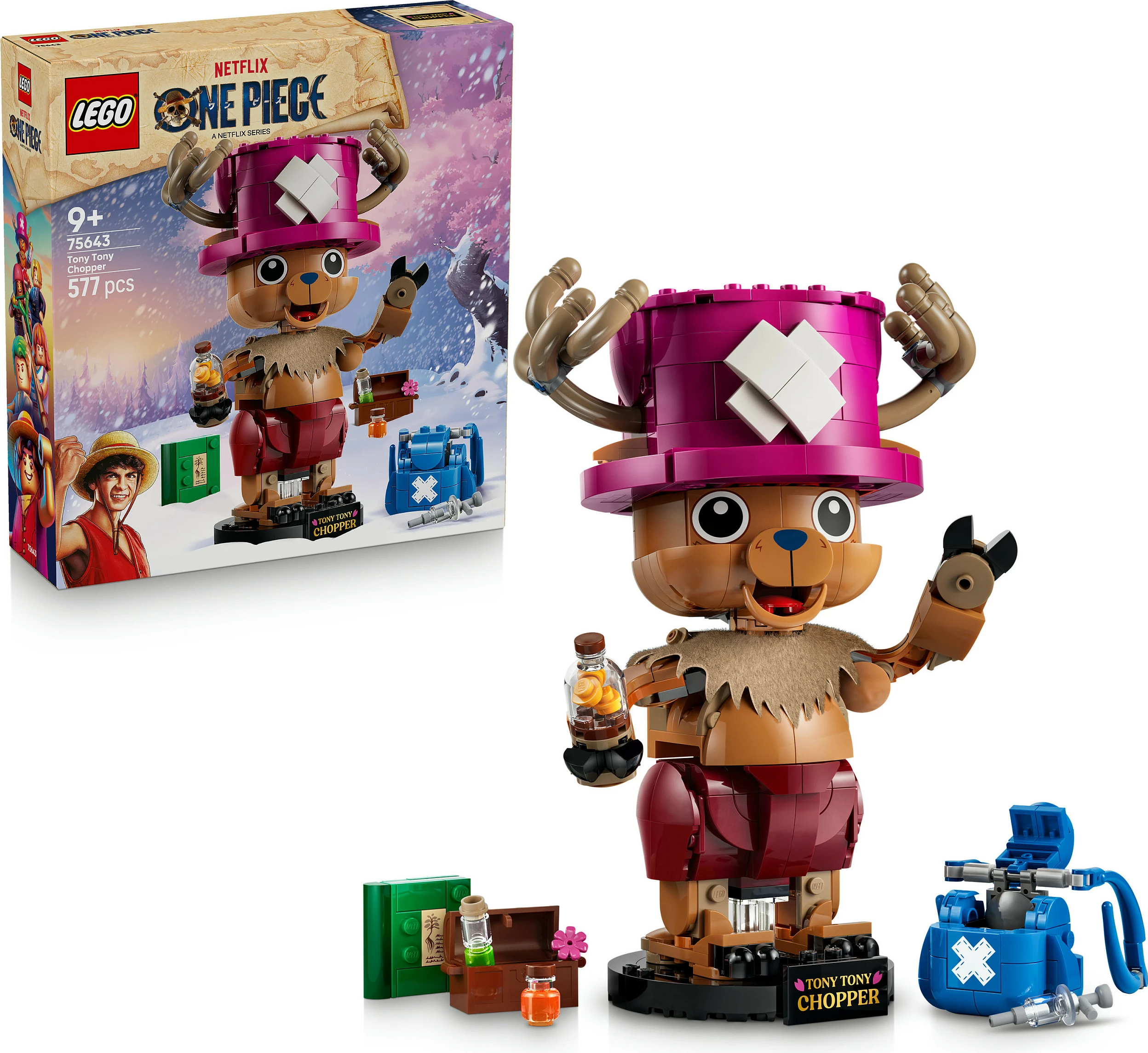 Set LEGO One Piece 75643 Tony Tony Chopper, 577 copë, 9+, shumëngjyrësh