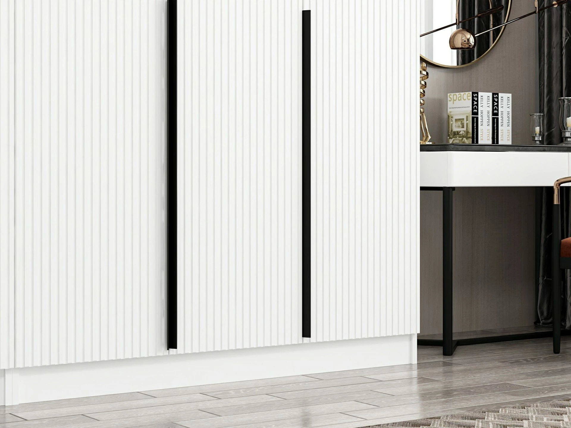 Dollap Skye Decor, Kale Plus, i bardhë, 225x210x52cm