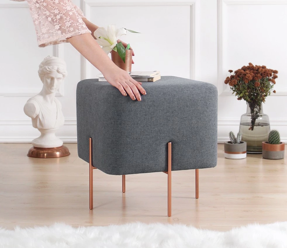 Puf Atelier del Sofa, ngjyrë gri e errët, 59, këmbë bakri