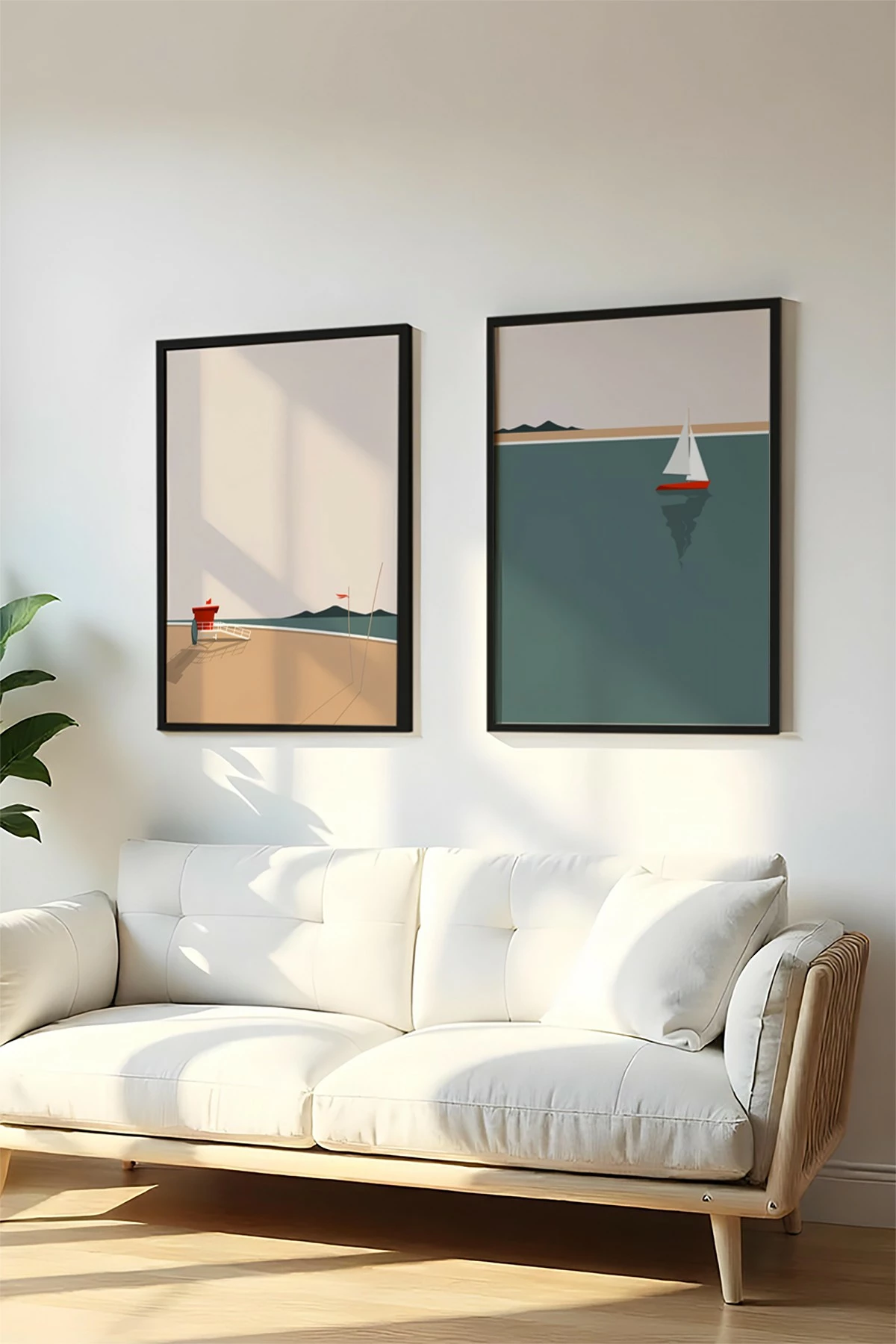 Pikturë dekorative me kornizë MDF (2 copë), Wallity, Huhu486S, 50x35cm