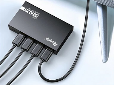 Switch HDMI EQUIP 332725, 3x1, 4K@60Hz, HDR, HDMI 2.0, alumini, i zi