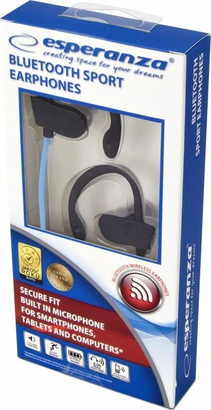 Kufje Bluetooth Esperanza EH188B, in-ear me mikrofon, 4.5 orë punë, rreze 10 m, blu