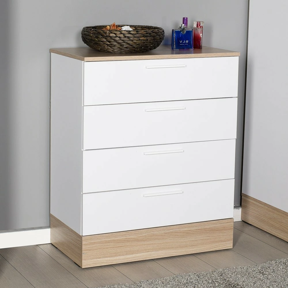Komodë Hanah Home, Sfn-840-Mb-1, ngjyrë lis dhe e bardhë, 5 sirtarë