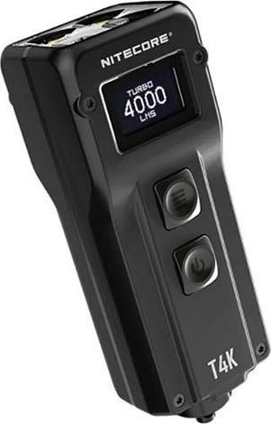 Llambë dore Nitecore T4K 4000 lm, USB-C, bateri 1000 mAh, OLED, brelok, e zezë