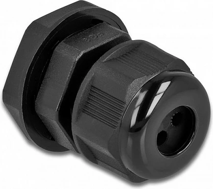 Glandë kabllo DeLOCK PG9, IP68, për 3 kabllo Ø3 mm, 2 copë, e zezë