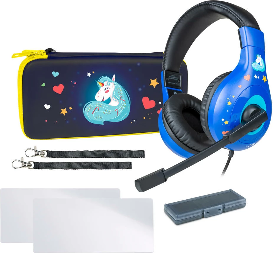 Paketë aksesorësh 6-në-1 për Nintendo Switch/Switch Lite Nacon Unicorn, blu