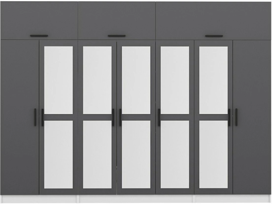 Dollap i madh për rroba, ngjyrë antracit dhe e bardhë, Skye Decor, 5164