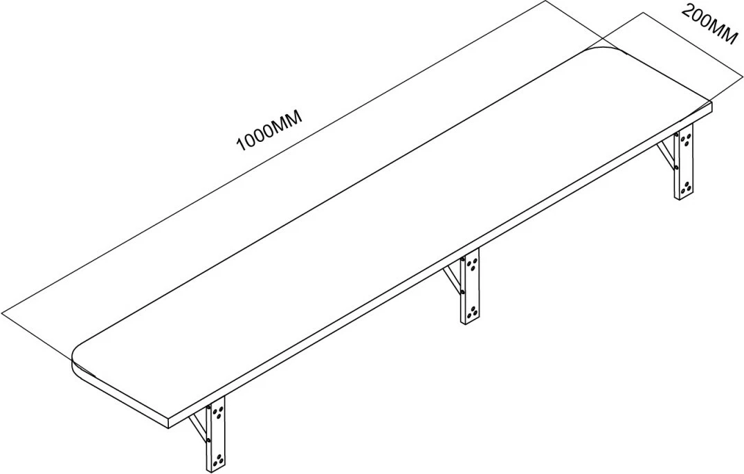 Raft palosës muror, Maclean, MC-129 WD, 100x20 cm, ngarkesë 50 kg, druri/e bardhë