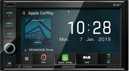 Radio multimedia për veturë Kenwood DNR4190DABS, 2-DIN, ekran me prekje 6.2", Bluetooth 5.0, USB, HDMI, MicroSD, e zezë