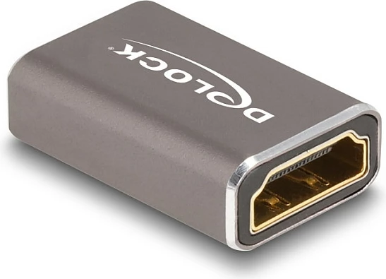 Adapter HDMI DeLOCK femër-në-femër, 8K 60Hz, metal, gri