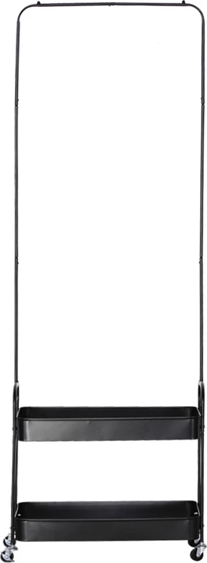 Raf garderobe metalik, ngjyrë e zezë, 56x31x152 cm