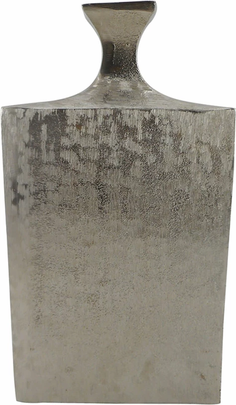 Vazo shishe, alumin, ngjyrë argjendi, 19x10x36 cm