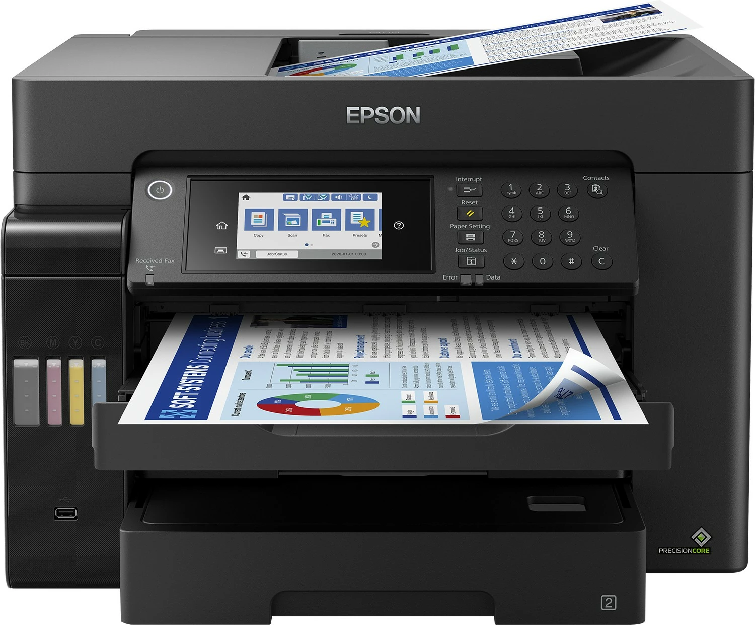Printer multifunksional Epson EcoTank ET-16650, A3, tank boje, ekran me prekje, i zi