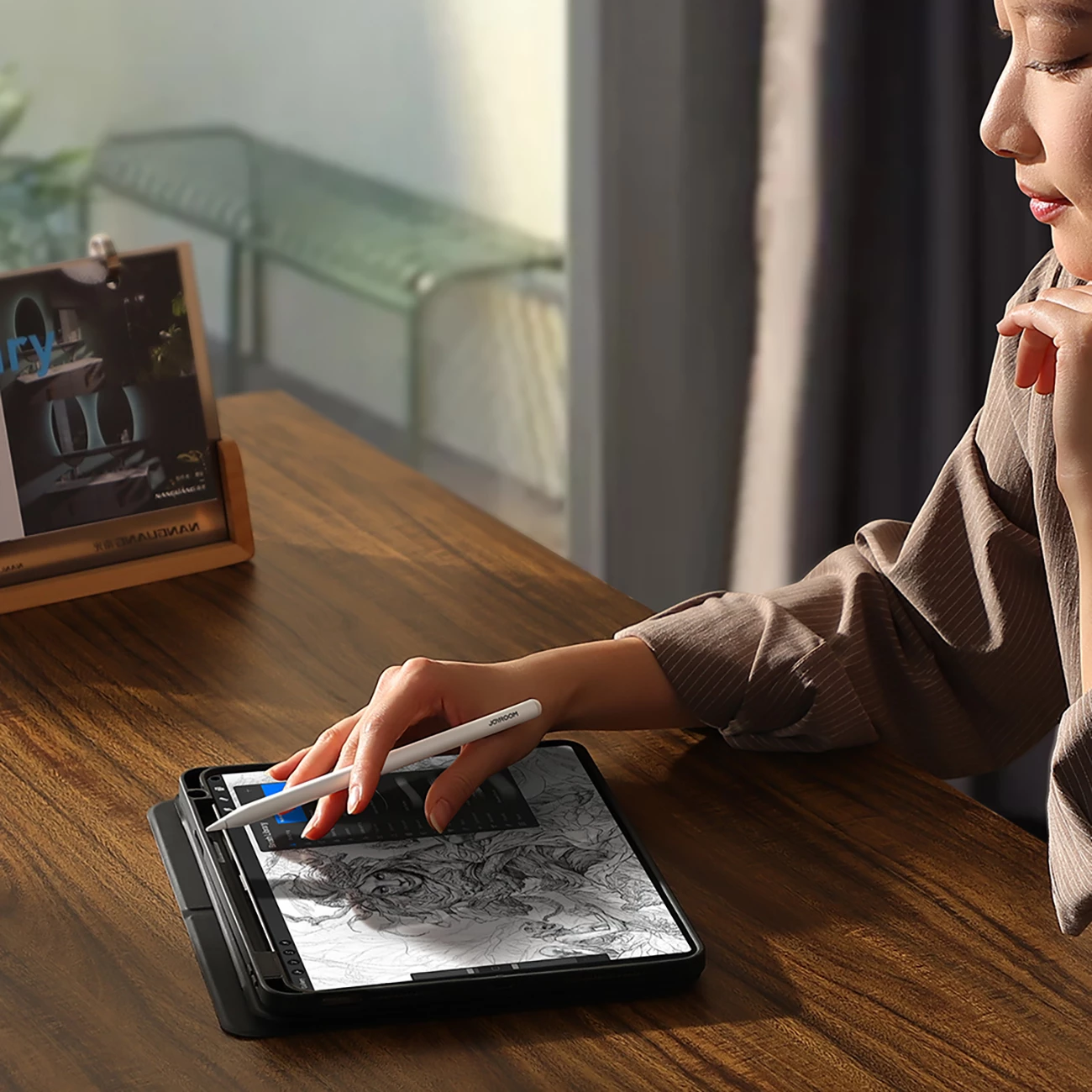 Stilus aktiv Joyroom JR-X9S Pro, USB-C, 130 mAh, 2 maja ndërrueshme, i bardhë