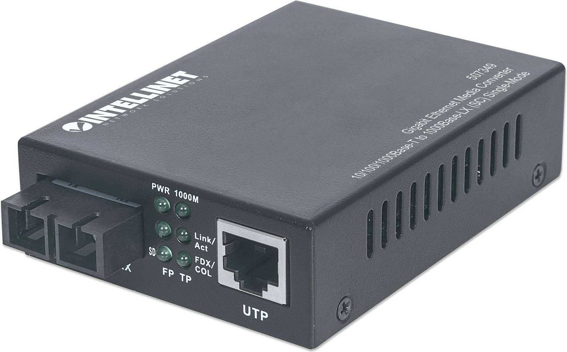 Media konverter Intellinet Gigabit Ethernet 10/100/1000 në fibër 1000BASE-LX, SC single-mode, 20 km