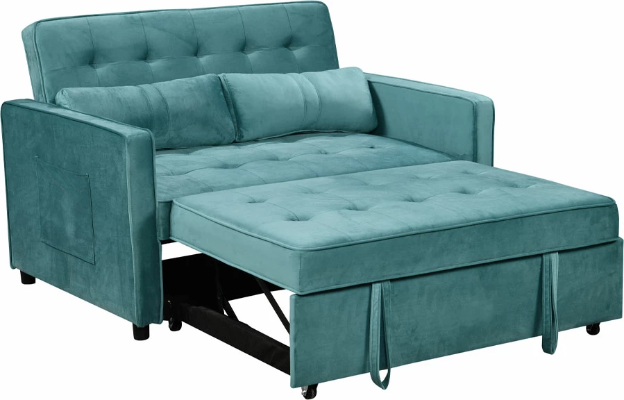 Divan shtrat dy vendësh, ngjyrë petrol, 133x94x87